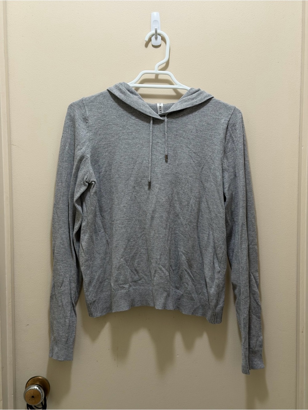 Fabletics Women’s Light Gray Crewneck Hooded Sweater